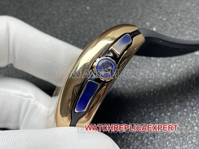 1:1replica watch Frank Muller ABF factory V45black dial gold case leather braceletside live photo