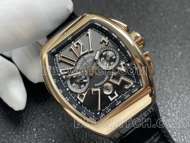 watch Frank Muller ABF factory V45black dial gold case leather braceletfront live photo