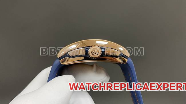 ABF factory top-tier watch Frank Muller V45 blue dial gold case leather braceletside live photo