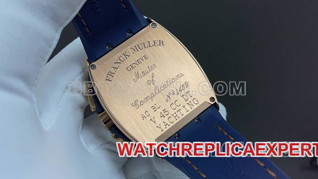 ABF factory top-tier watch Frank Muller V45 blue dial gold case leather braceletcaseback live photo