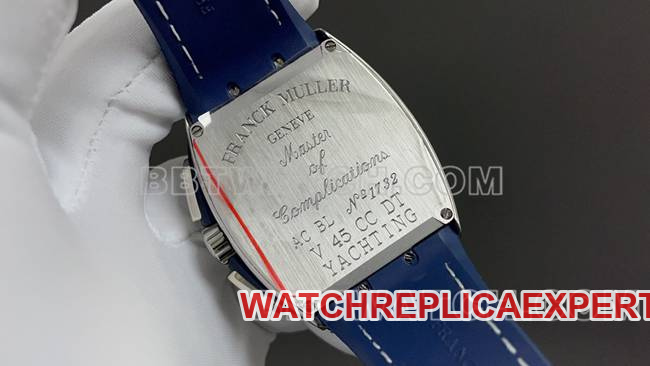 ABF factory collectible watch Frank Muller V45 blue dial leather braceletcaseback live photo