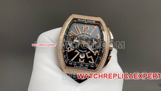 ABF factory Frank Muller top-tier watch V45black dial gold diamond case leather braceletfront live photo