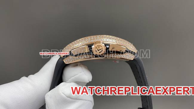 ABF factory Frank Muller top-tier watch V45black dial gold diamond case leather braceletside live photo