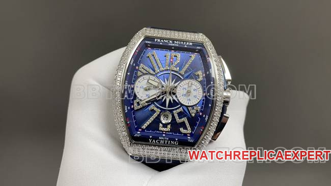 ABF factory Frank Muller optimal watch V45blue dial diamond case leather braceletfront live photo