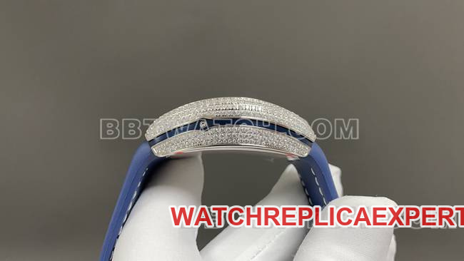 ABF factory Frank Muller optimal watch V45 blue dial diamond case leather braceletside live photo