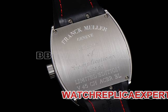 ABF factory Frank Muller watch V45 blue dial gold case leather braceletcaseback live photo