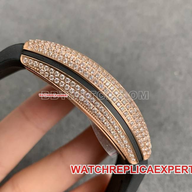 ABF factory Frank Muller collectible watch V45 diamond plate gold diamond case leather braceletside live photo