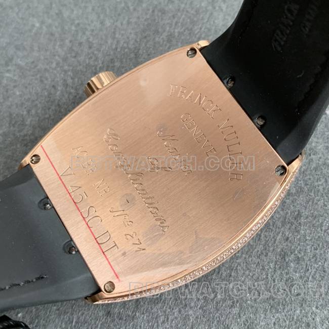 ABF factory Frank Muller collectible watch V45 diamond plate gold diamond case leather braceletcaseback live photo