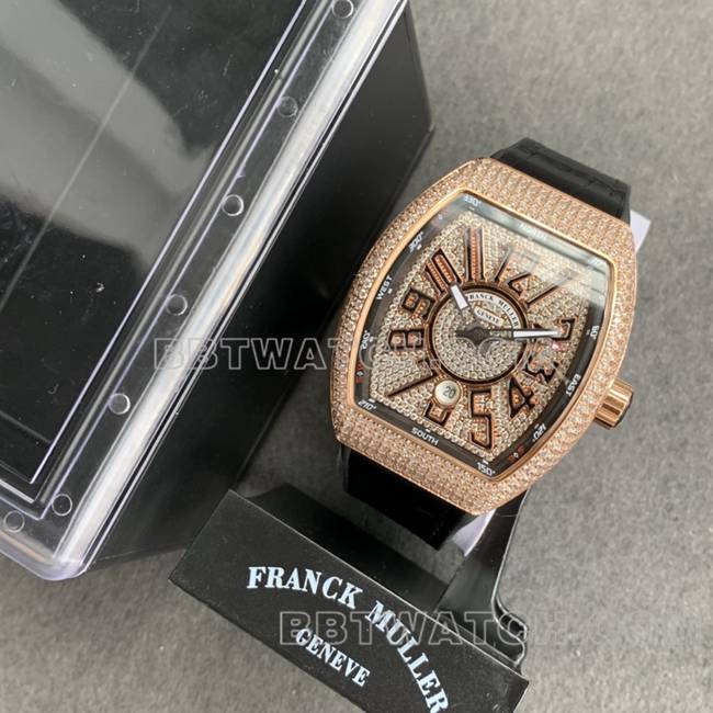 ABF factory Frank Muller collectible watch V45 diamond plate gold diamond case leather braceletfront live photo