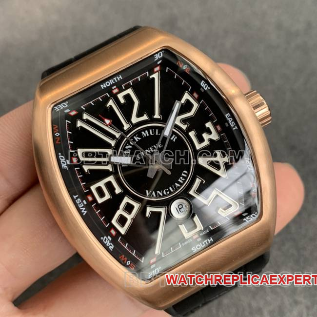 Frank Muller ABF factory top-tier watch V45black dial gold case leather braceletfront live photo