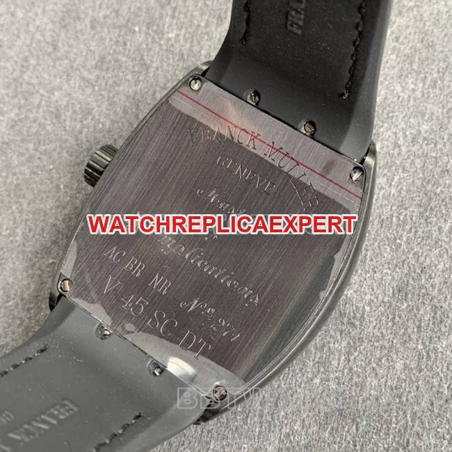 Frank Muller ABF factory collectible watch V45black dial black shell leather braceletcaseback live photo