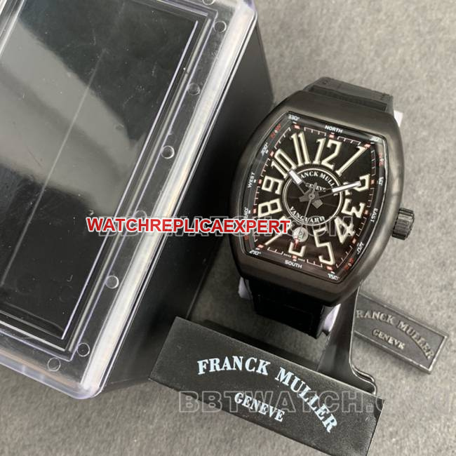 Frank Muller ABF factory collectible watch V45black dial black shell leather braceletfront live photo