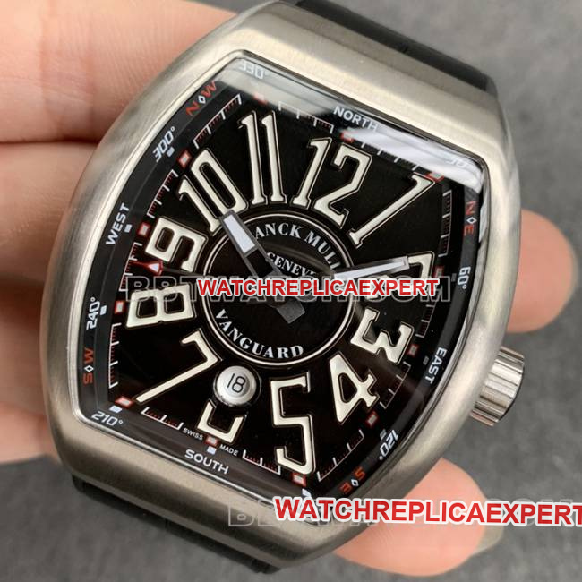 Franck Muller ABF factory 1:1replica watch V45black dial leather braceletfront live photo