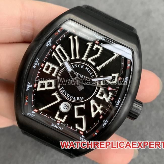 Frank Muller ABF factory collectible watch V45black dial black shell leather braceletfront live photo