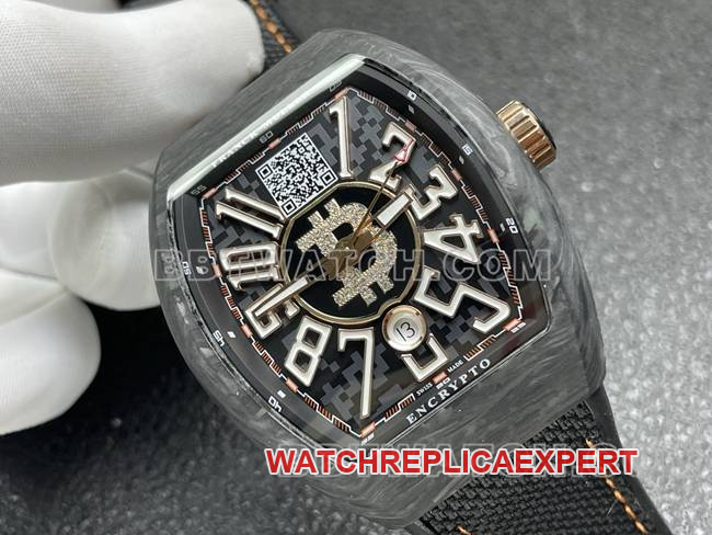 Franck Muller ABF factory watch V45black dial black shell leather braceletfront live photo