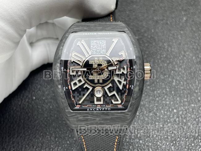 Franck Muller ABF factory watch V45black dial black shell leather braceletfront live photo