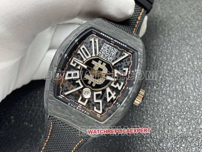 Franck Muller ABF factory watch V45black dial black shell leather braceletfront live photo