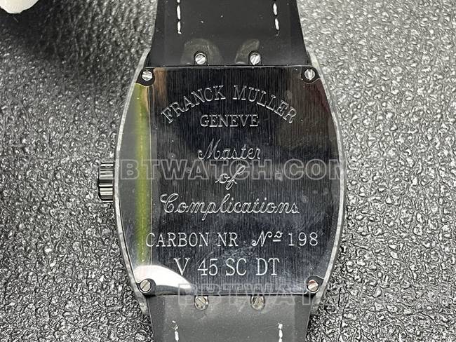 Frank Muller ABF factory collectible watch V45black dial black shell leather braceletcaseback live photo