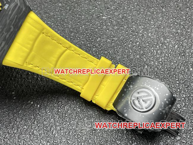 Frank Muller top-tier watch ABF factory V45black dial black shell yellow leather braceletclasp live photos