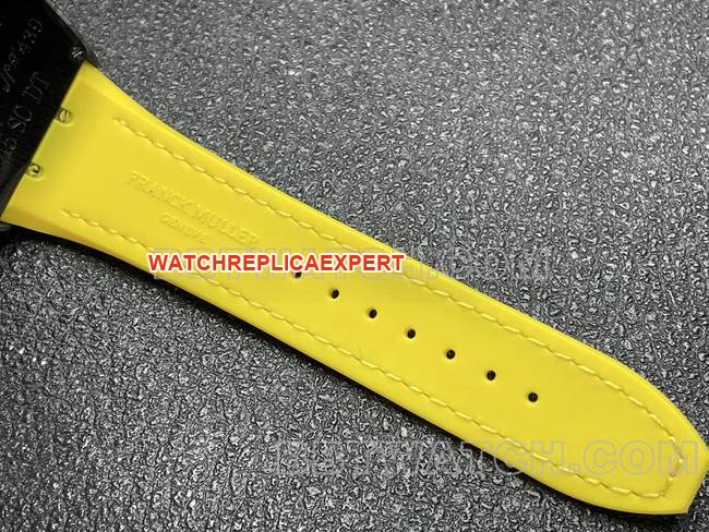 Franck Muller top-tier watch ABF factory V45black dial black shell yellow leather braceletbraceletlive photos
