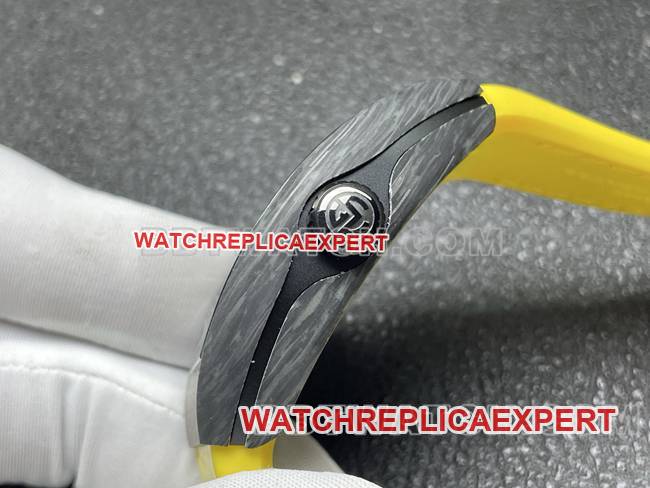 Frank Muller top-tier watch ABF factory V45black dial black shell yellow leather braceletside live photo