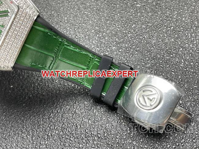 Frank Muller's collectible watch ABF factory V45 diamond disc diamond case green leather braceletbraceletlive photos