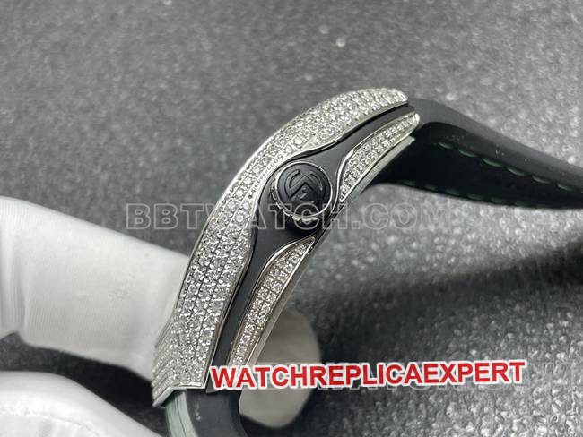 Frank Muller optimal watch ABF factory V45 diamond disc diamond case green leather braceletside live photo