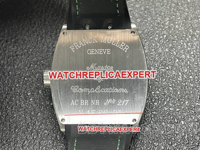 Frank Muller's collectible watch ABF factory V45 diamond disc diamond case green leather braceletcaseback live photo