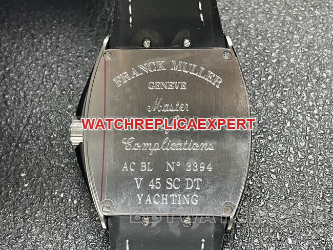 Frank Muller 1:1replica watch ABF factory V45black dial diamond case leather braceletcaseback live photo