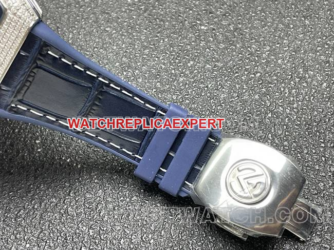 Frank Muller Watch ABF Factory V45 Diamond Disc Diamond Case Blue Leather Braceletbraceletlive photos