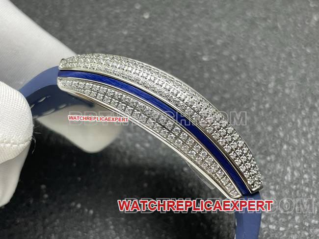 Frank Muller Watch ABF Factory V45 Diamond Disc Diamond Case Blue Leather Braceletside Live Photo