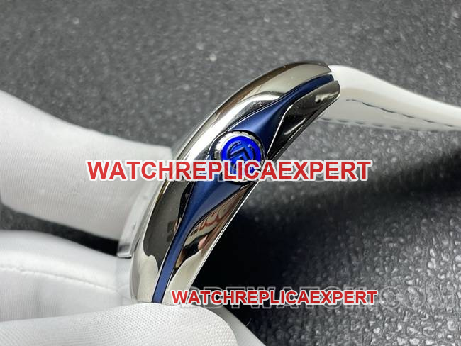 1:1replica watch V45 Franck Muller ABF factory white dial white leather braceletside live photo