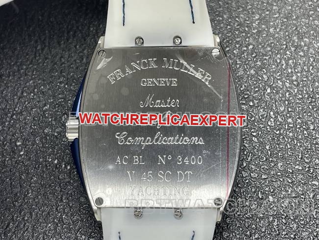 1:1replica watch V45 Franck Muller ABF factory white dial white leather braceletcaseback live photo