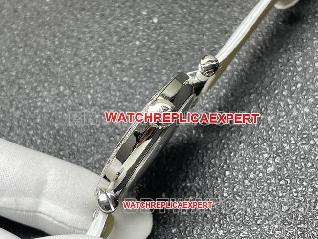 top-tier watch frank mill quartz ABF factory black dialdiamond bezel white leather braceletside live photo