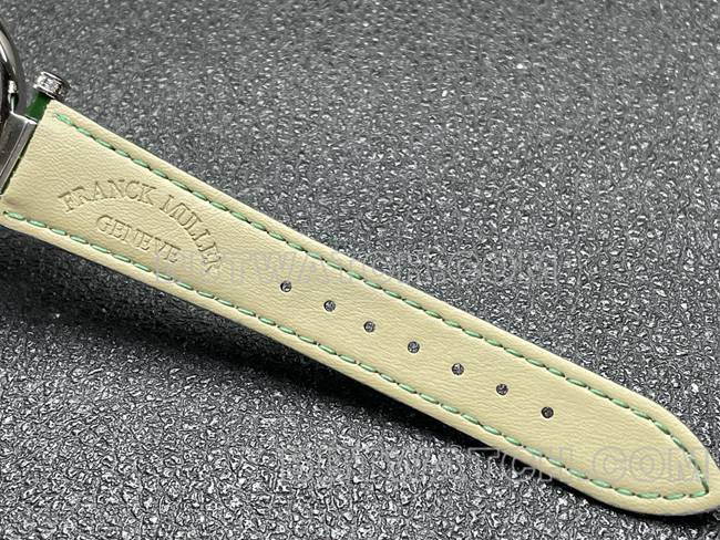 collectible watch frank mill quartz ABF factory black dialdiamond bezel green leather braceletbraceletlive photos