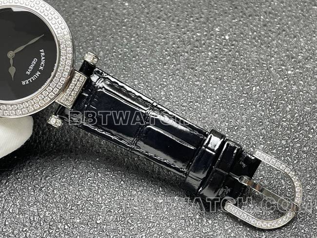 1:1replica watch frank Muller quartzABF factory black dialdiamond bezel black leather braceletbraceletlive photos