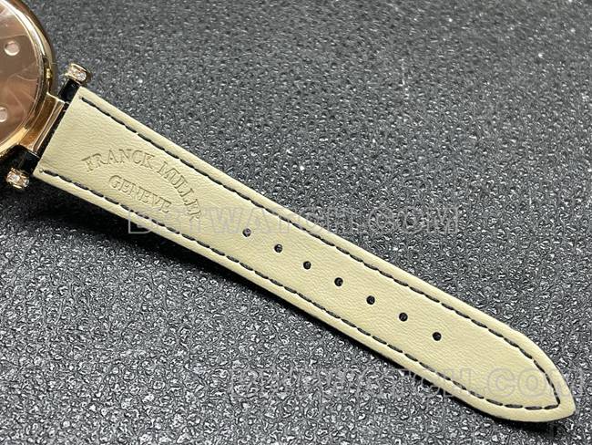 Frank Muller top-tier watchquartzABF factory black dial gold diamond bezel black leather braceletbraceletlive photos