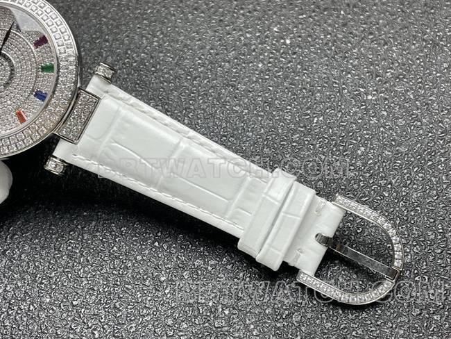 Frank Muller optimal watch quartzABF factory diamond bezel white leather braceletbraceletlive photos
