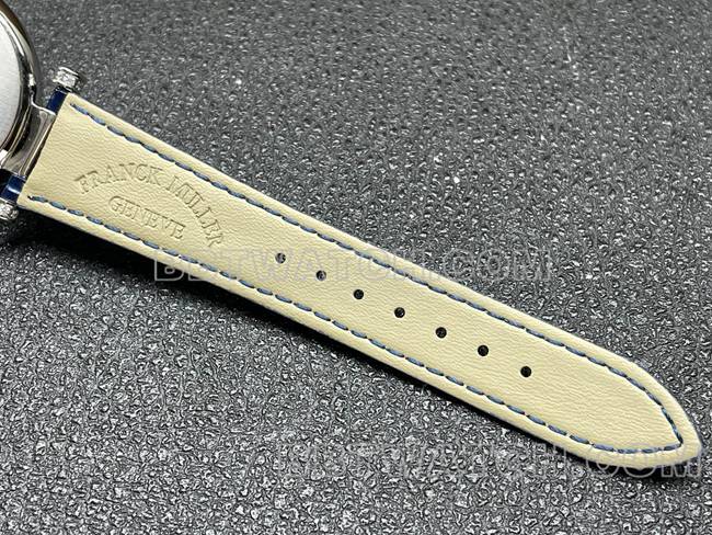 Frank Muller 1:1replica watch quartzABF factory diamond bezel blue leather braceletbraceletlive photos