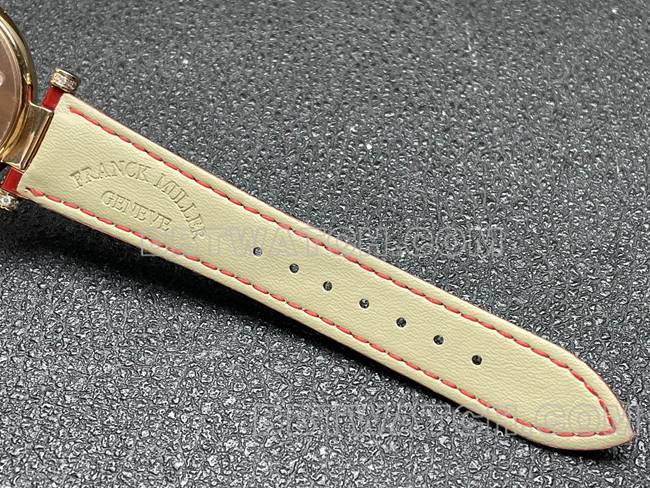 Frank Muller collectible watch quartzABF factory diamond plate gold diamond bezel red leather braceletbraceletlive photos