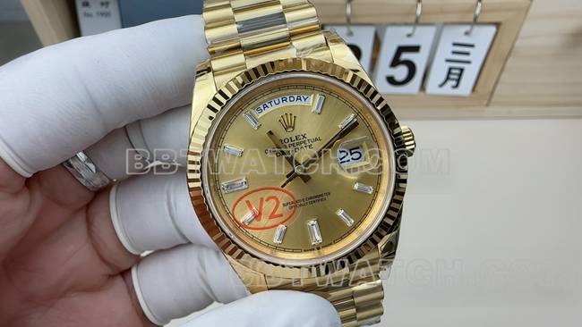 top-tier watch VS FactoryRolexDay-Date gold plate steel braceletfront live photo