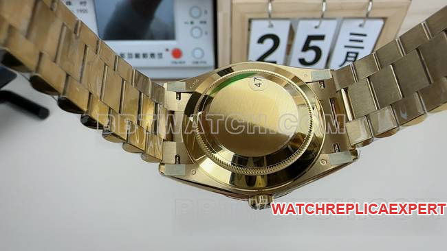 top-tier watch VS FactoryRolexDay-Date gold plate steel braceletcaseback live photo