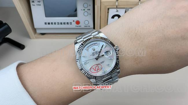 collectible watch VS FactoryRolexDay-Date steel bracelet wearing live photos