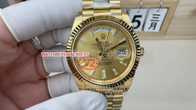 top-tier watch VS FactoryRolexDay-Date gold plate steel braceletfront live photo