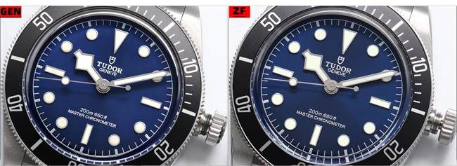 ZF FactoryTudor Biwan 7943 top-tier watch comparison Genuine difference appearance comparison chart