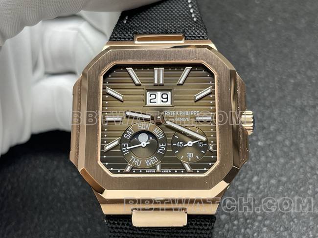 top-tier watch P1 factory Patek PhilippeCUBITUS brown plate rose gold5822P-001front live photo