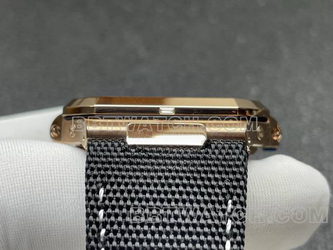 collectible watch P1 factory Patek PhilippeCUBITUSblack dialrose gold5822P-001side live photo