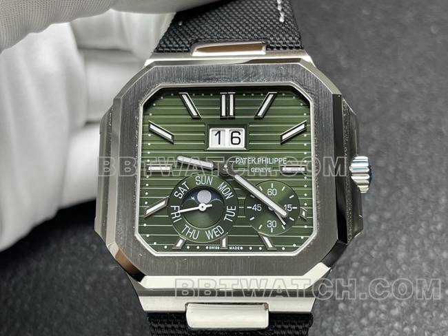 Top-Quality Watch: Patek Philippe P1 Factory CUBITUS Green Dial 5822P-001—Front View Photos