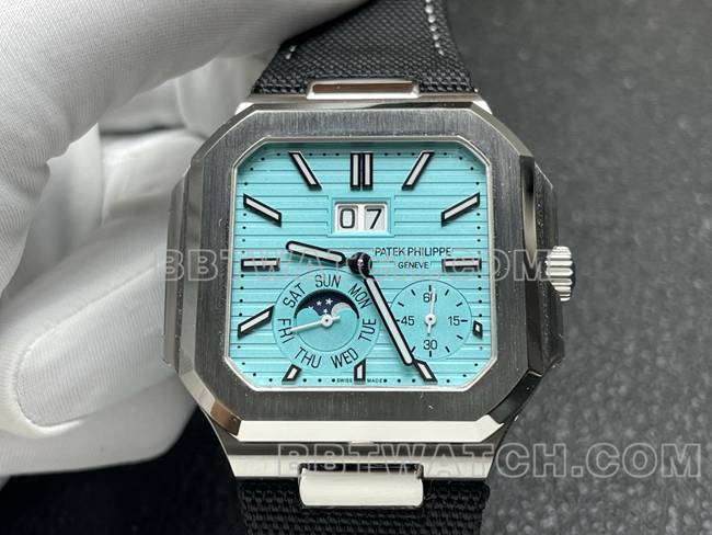watch P1 factory Patek PhilippeCUBITUS light blue dial5822P-001front live photo