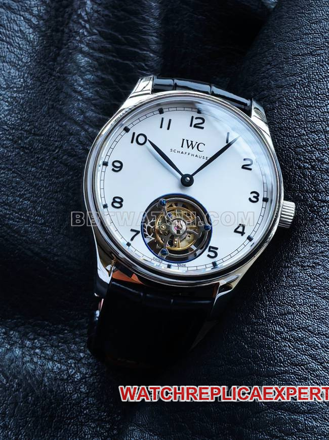 top-tier watch TUR factory IWC Portugal white dialtourbillonfront live photo